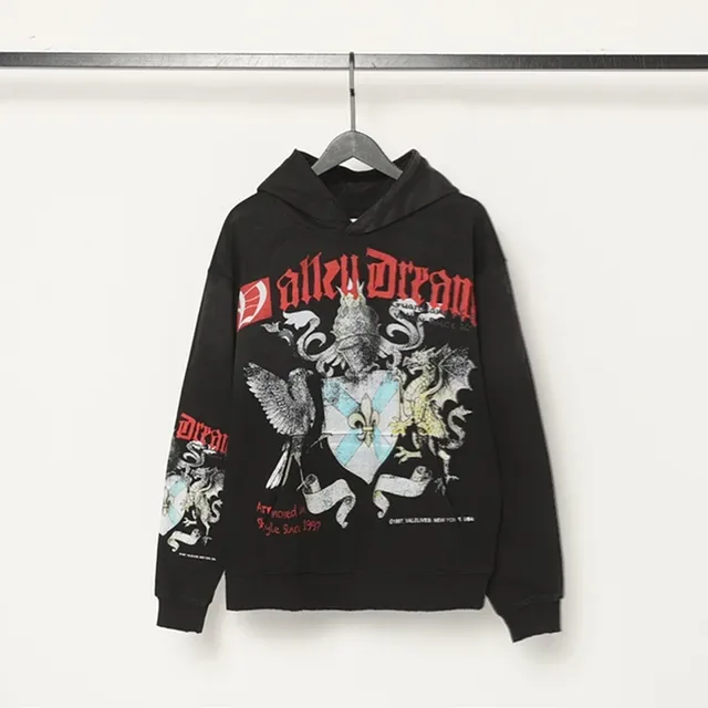 Black Graphic-Print Oversized Hoodie 4