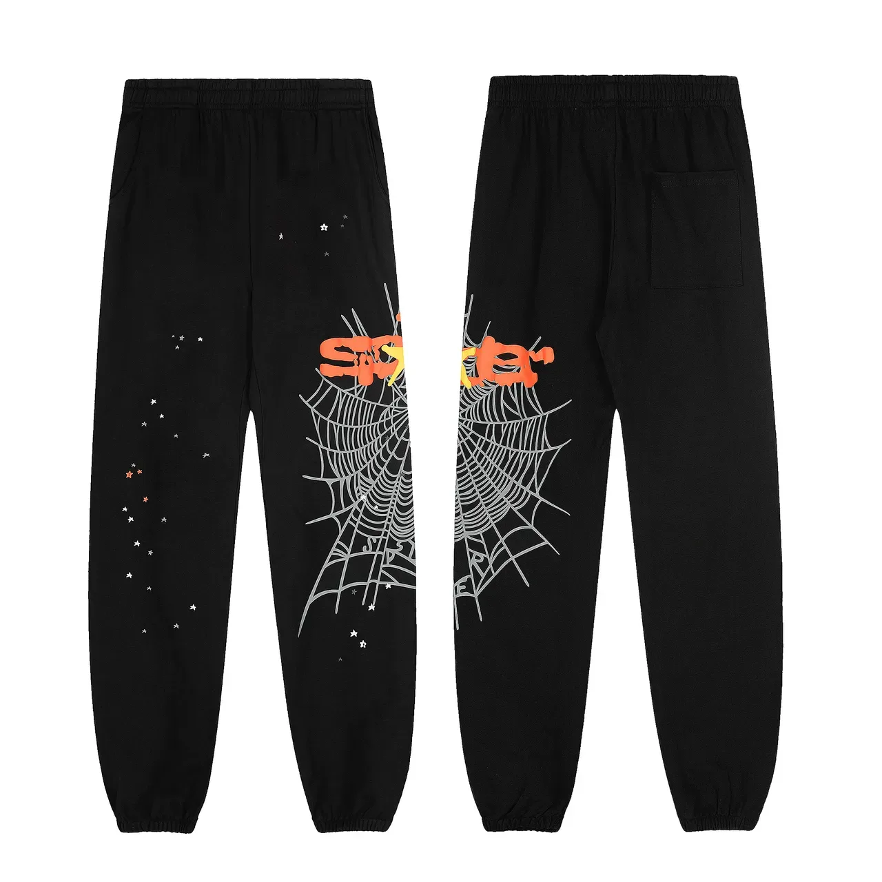 Black Graphic Spiderweb Star Print Tracksuit 2