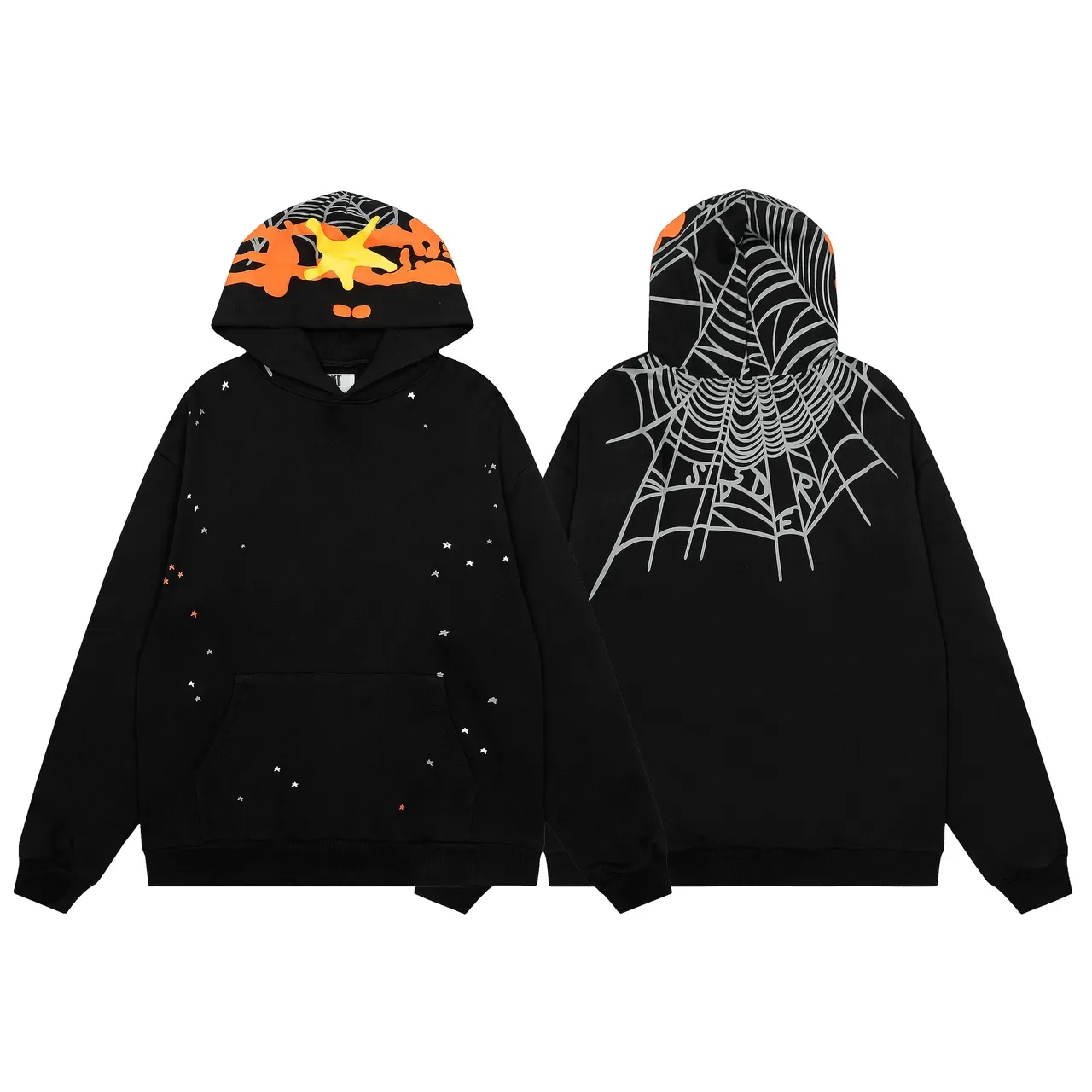 Black Graphic Spiderweb Star Print Tracksuit 5