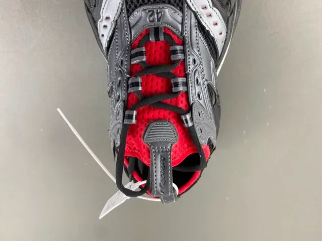 Black Gray and Red Chunky Sole Mesh Sneaker 6