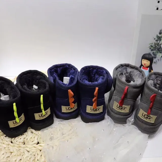 Bottes de neige intérieur doublure peluche appliqué thématique dinosaure noir et vert 4