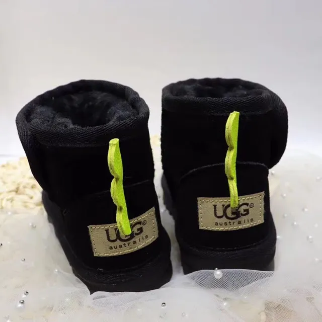 Bottes de neige intérieur doublure peluche appliqué thématique dinosaure noir et vert 8