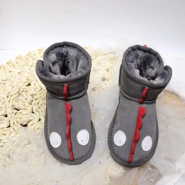 Bottes de neige intérieur doublure peluche appliqué thématique dinosaure noir et vert 24