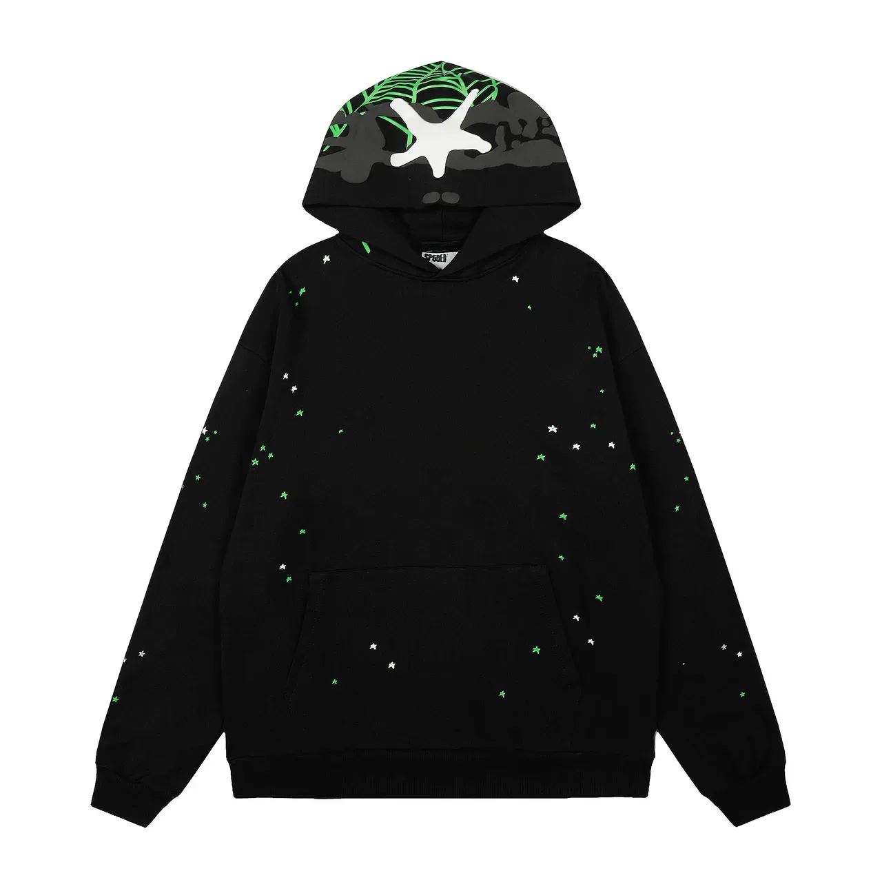 Black Green Graphic-Print Hooded Tracksuit 2