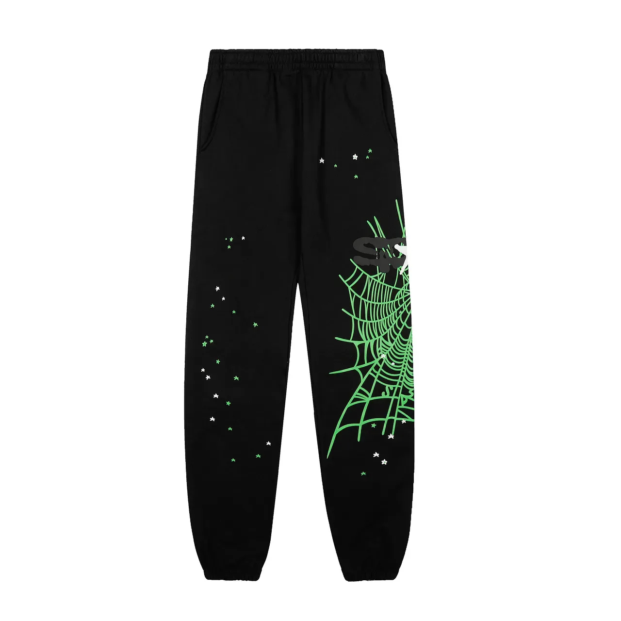 Black Green Graphic-Print Hooded Tracksuit 5