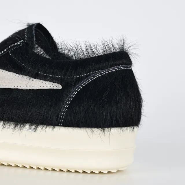 Black Hairy Upper Off-White Panel Platform Sneakers 4