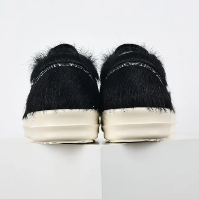 Black Hairy Upper Off-White Panel Platform Sneakers 8
