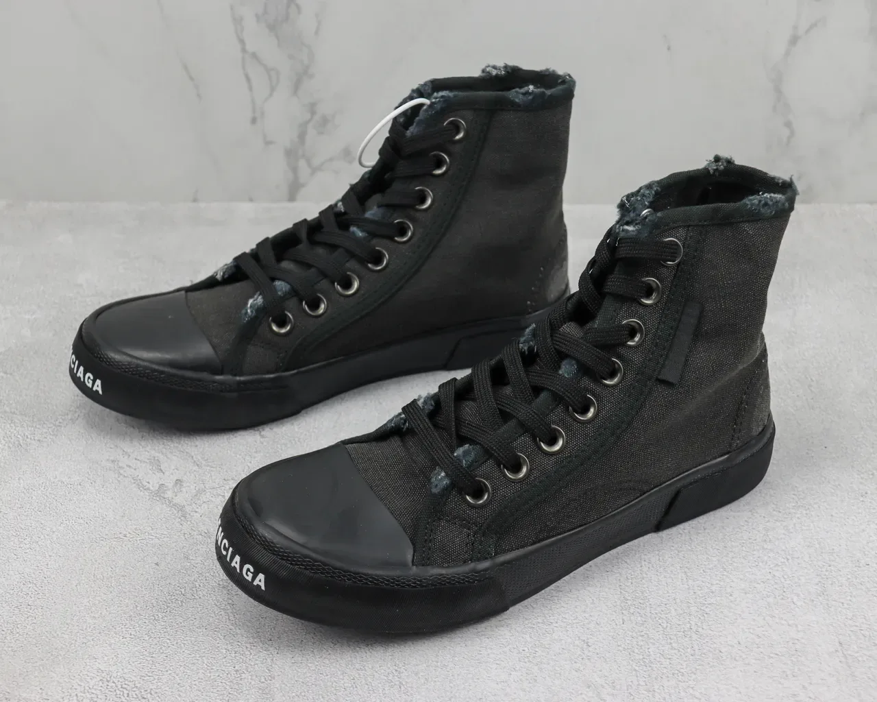 Black High-Top Canvas Upper Sneakers 4