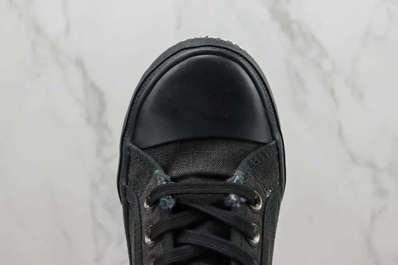 Black High-Top Canvas Upper Sneakers 6