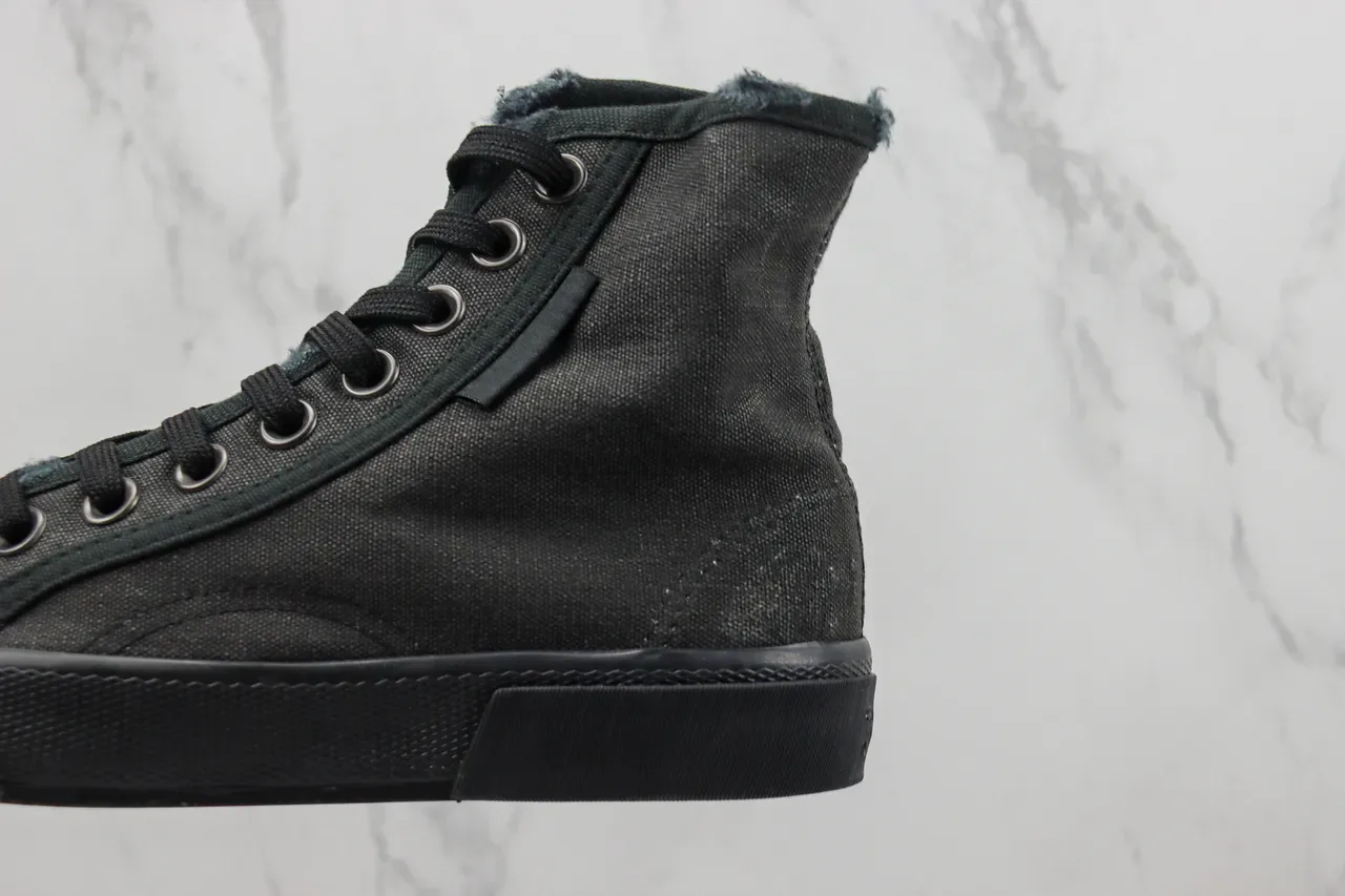 Black High-Top Canvas Upper Sneakers 7