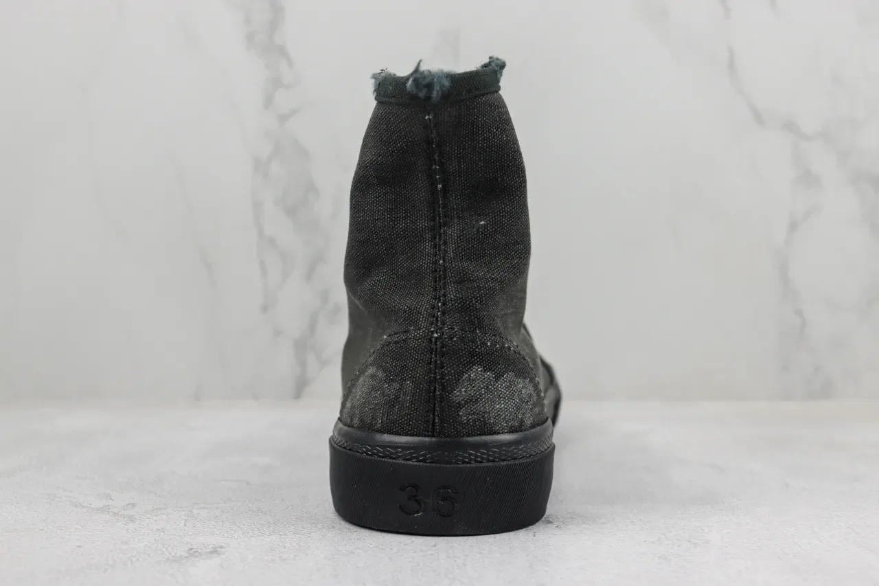 Black High-Top Canvas Upper Sneakers 9