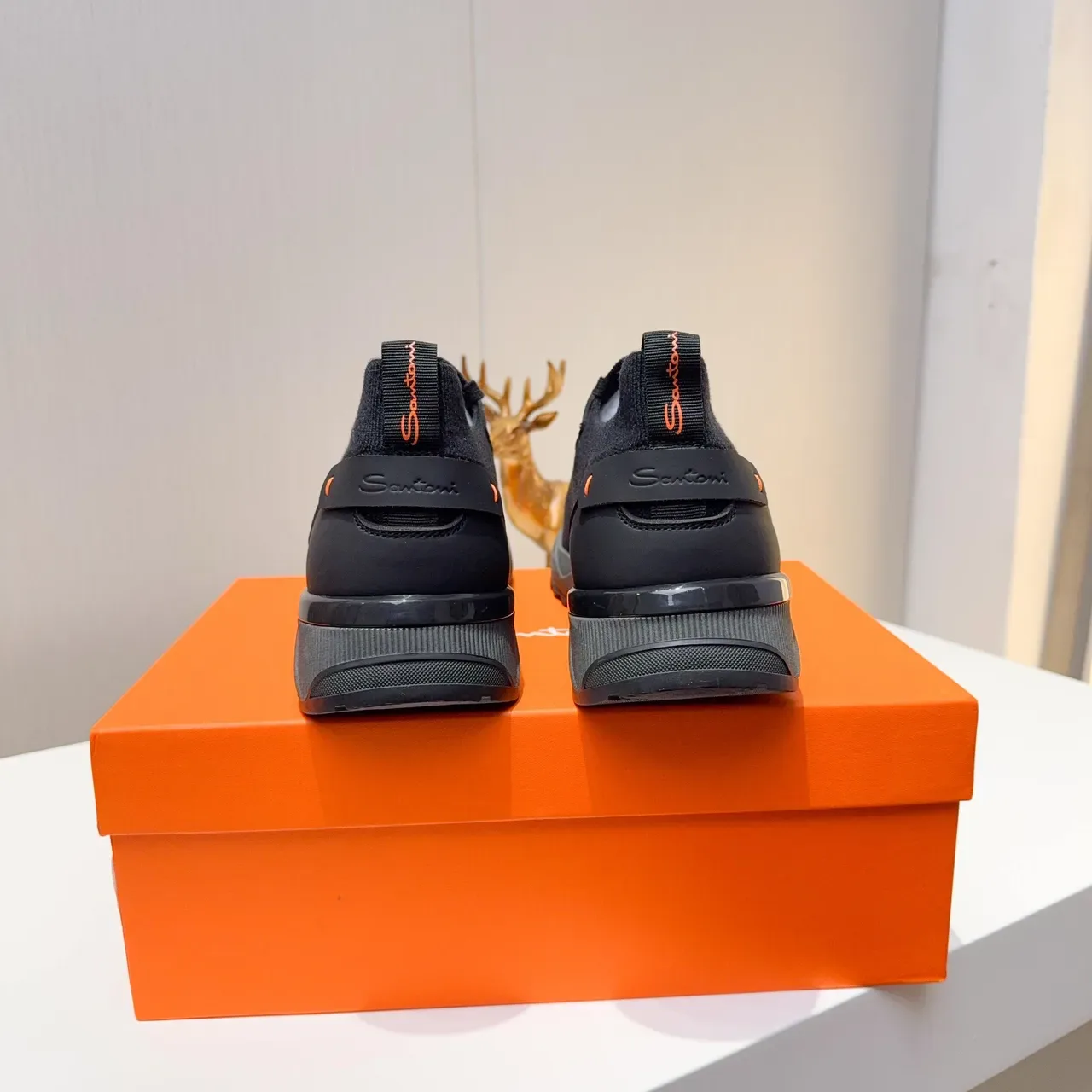 Black Knit Slip-On Lifestyle Sneakers 3