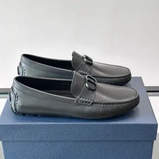 黑色皮革马衔扣乐福鞋