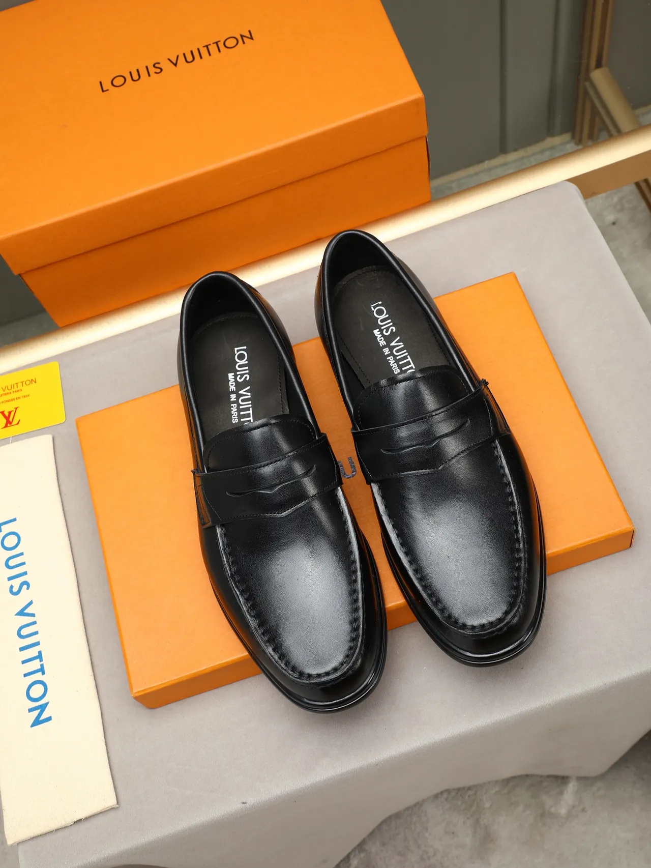 Black Leather Penny Strap Loafer 3