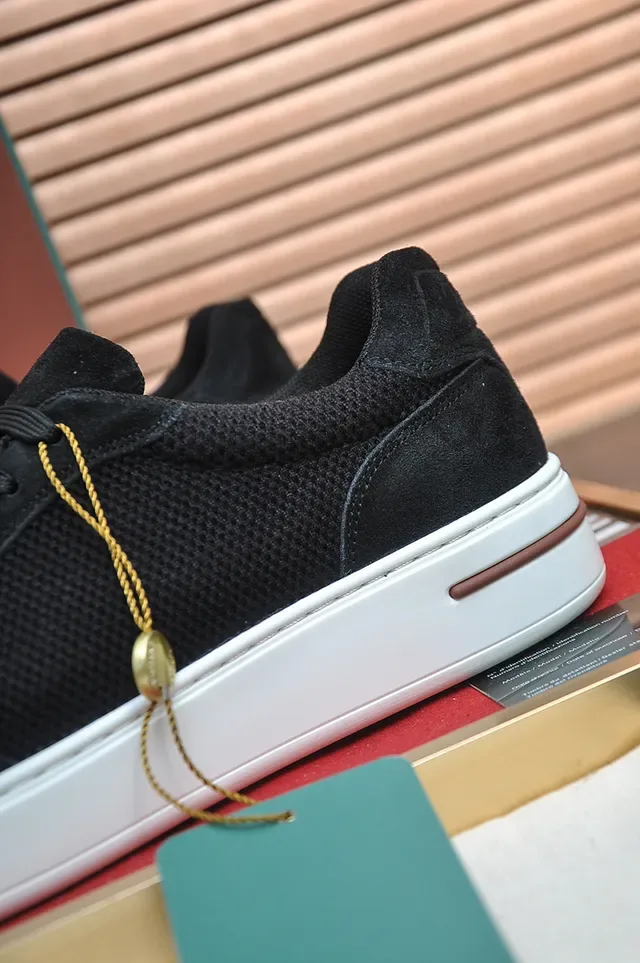 Black Mesh and Suede Low-Top Lifestyle Sneaker 2