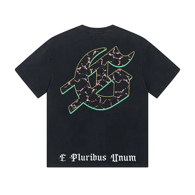 Black Multicolor Graphic Print Oversized Double-Sided T-Shirt 3