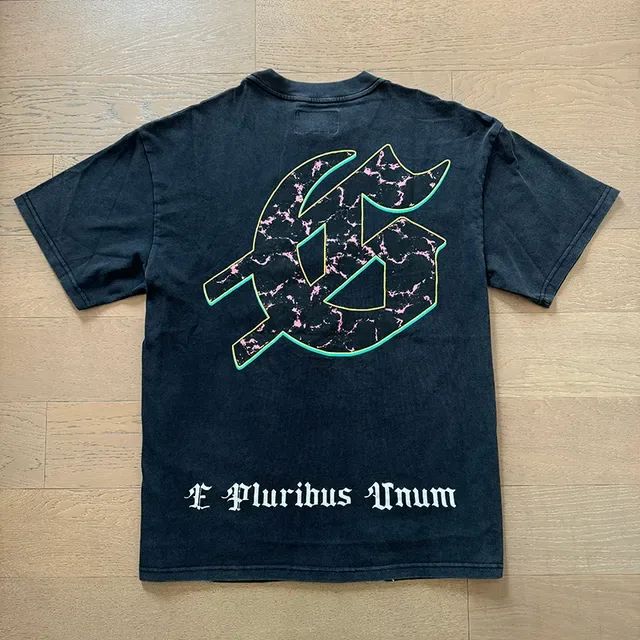 Black Multicolor Graphic Print Oversized Double-Sided T-Shirt 4
