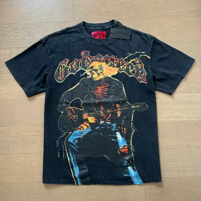 Black Multicolor Graphic Print Oversized Double-Sided T-Shirt 6