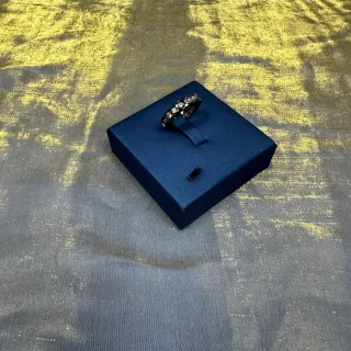 Black Pavé-Set Stone Ring