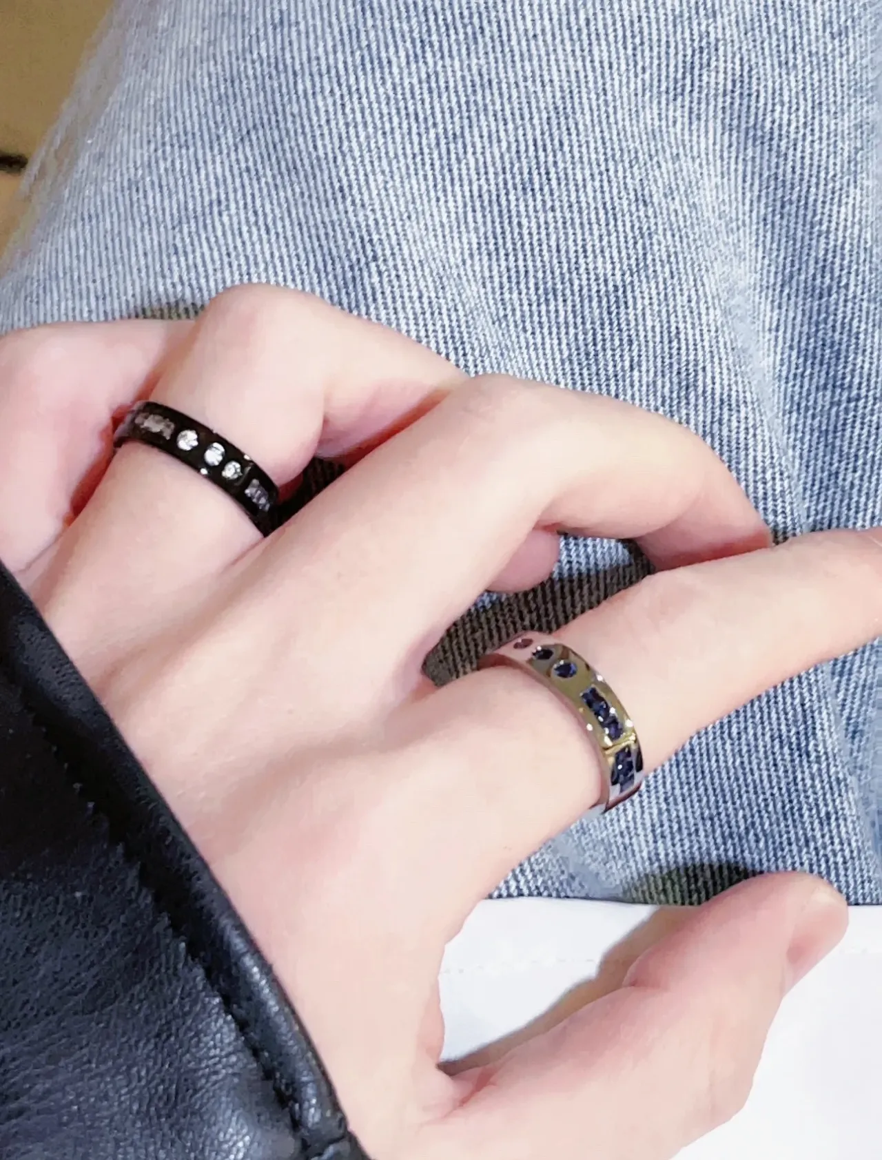 Black Pavé-Set Stone Ring 3