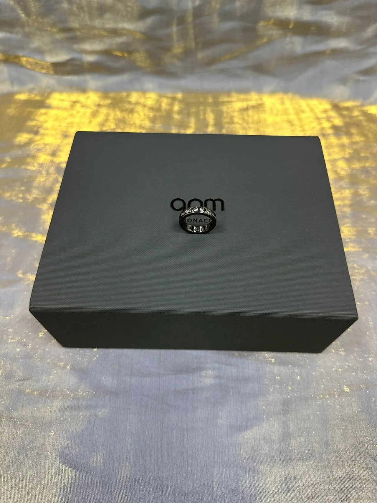 Black Pavé-Set Stone Ring 5