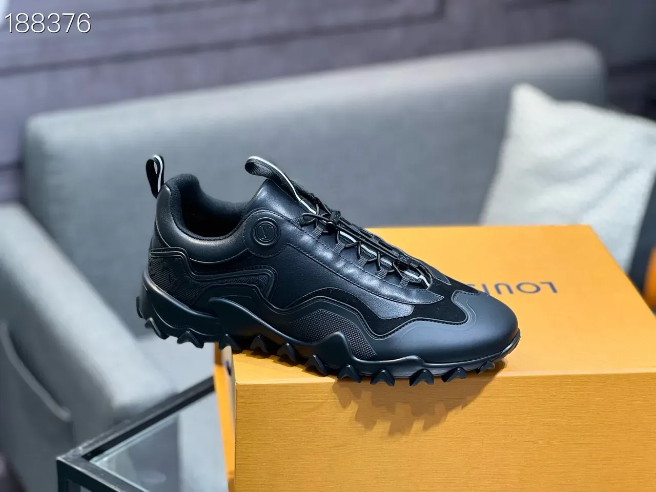 Black Sculpted Multi-Panel Lace-Up Sneakers 4