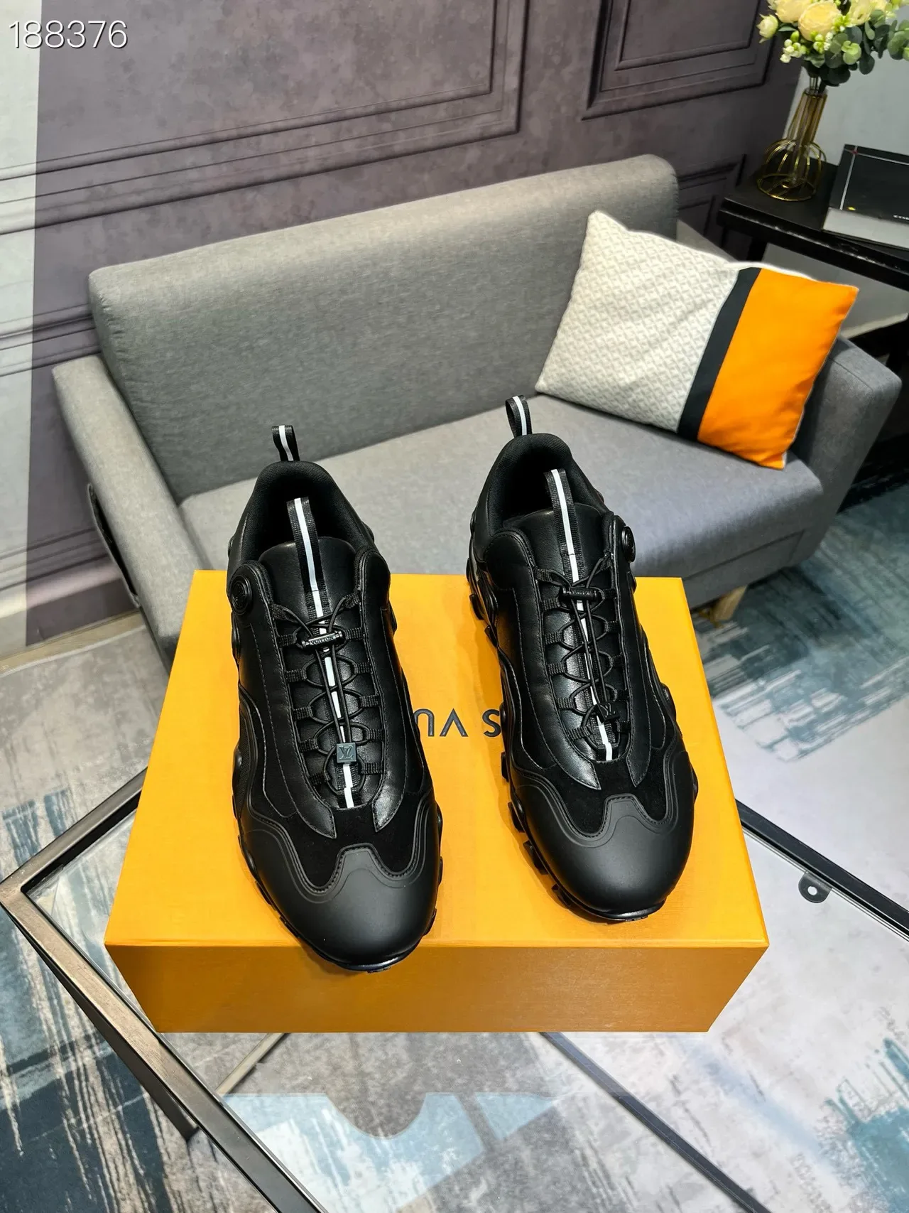 Black Sculpted Multi-Panel Lace-Up Sneakers 6
