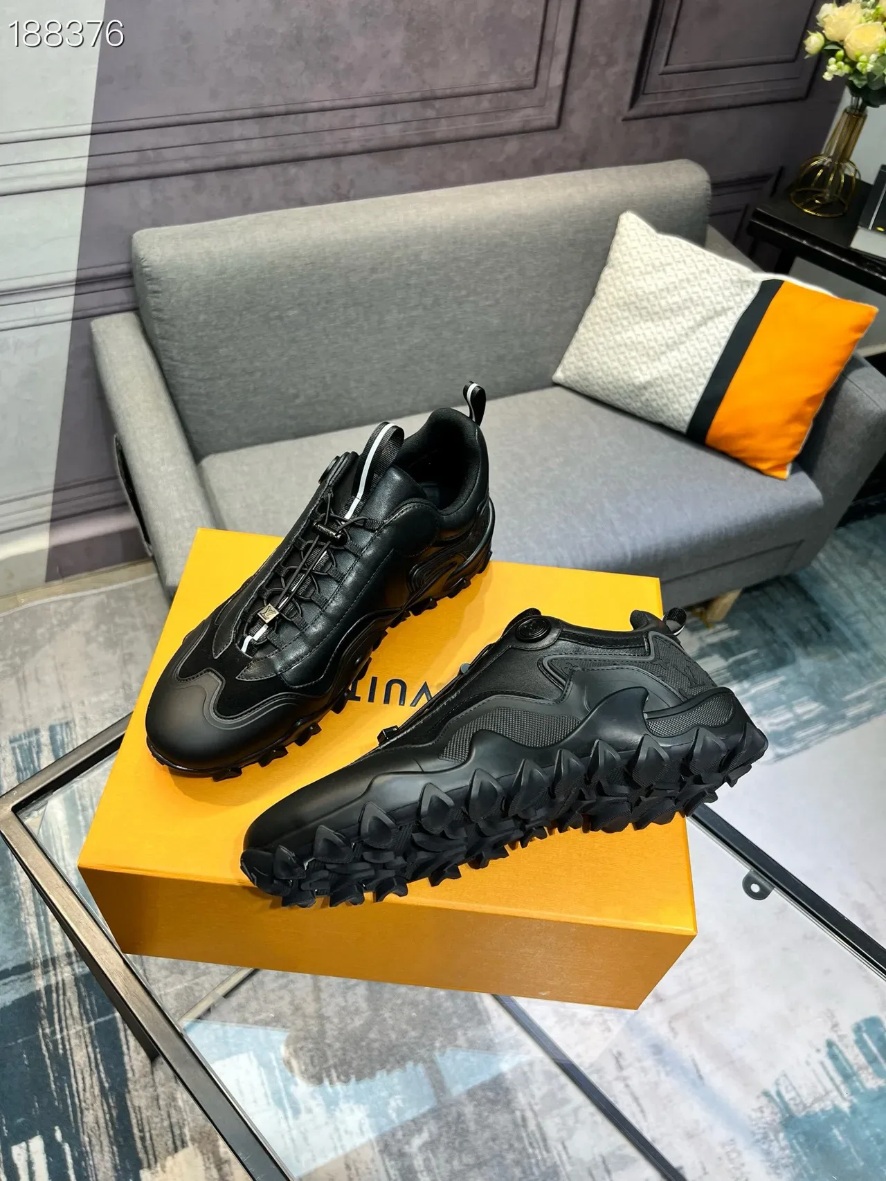 Black Sculpted Multi-Panel Lace-Up Sneakers 8