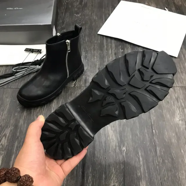 Black Side-Zip Chunky Lug Sole Ankle Boot 3