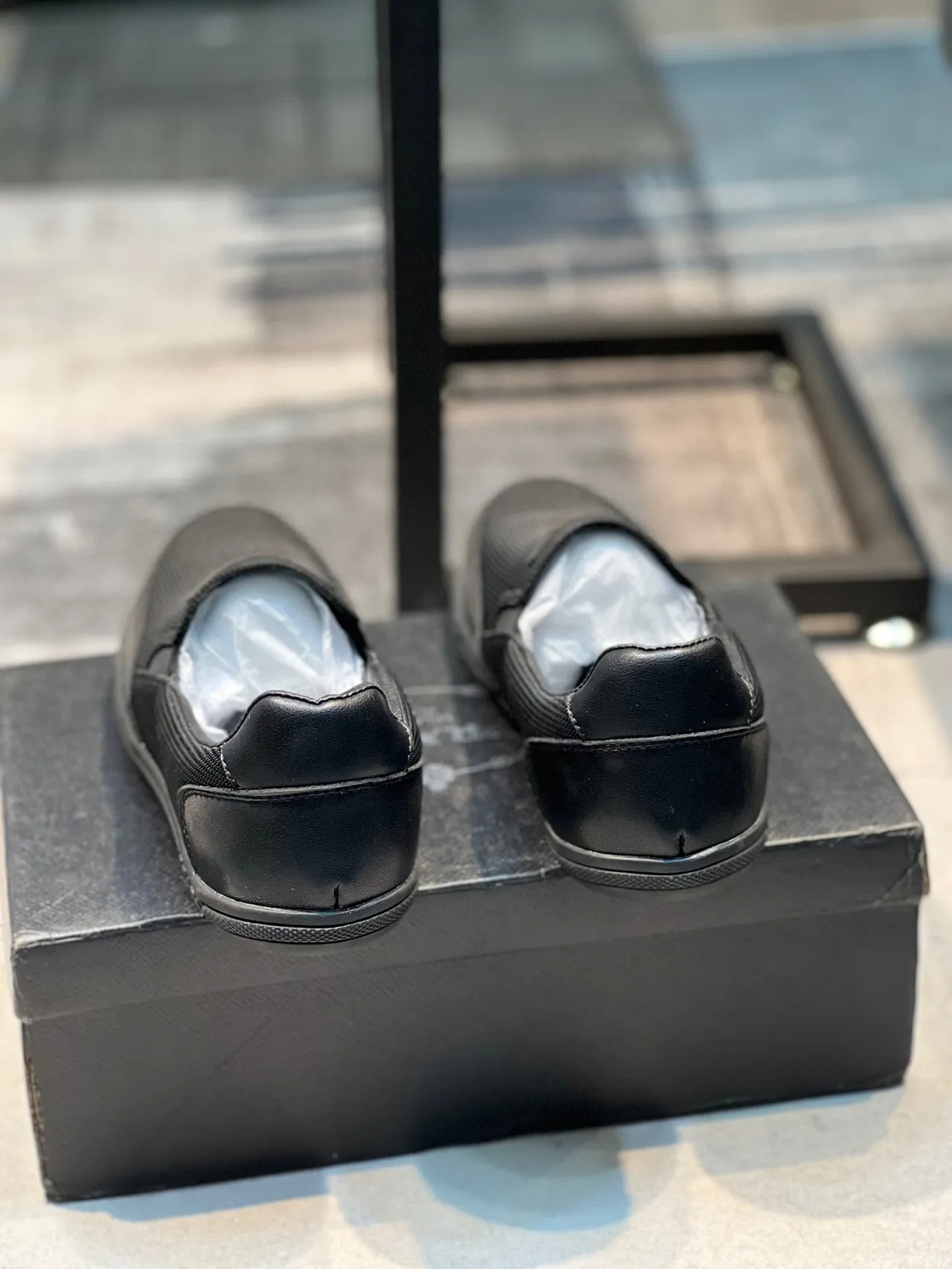 Black Slip-On Textile Upper Loafer 2