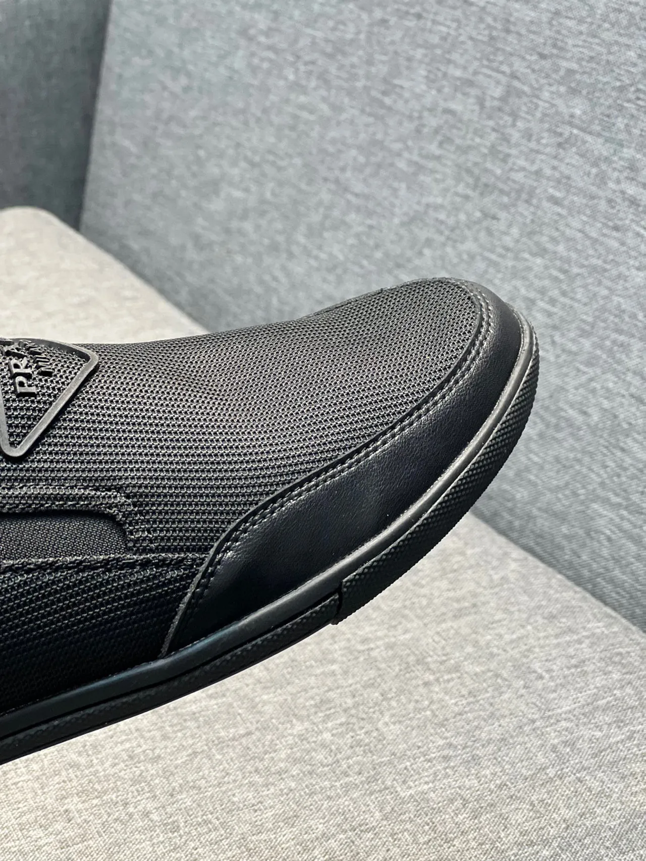 Black Slip-On Textile Upper Loafer 3