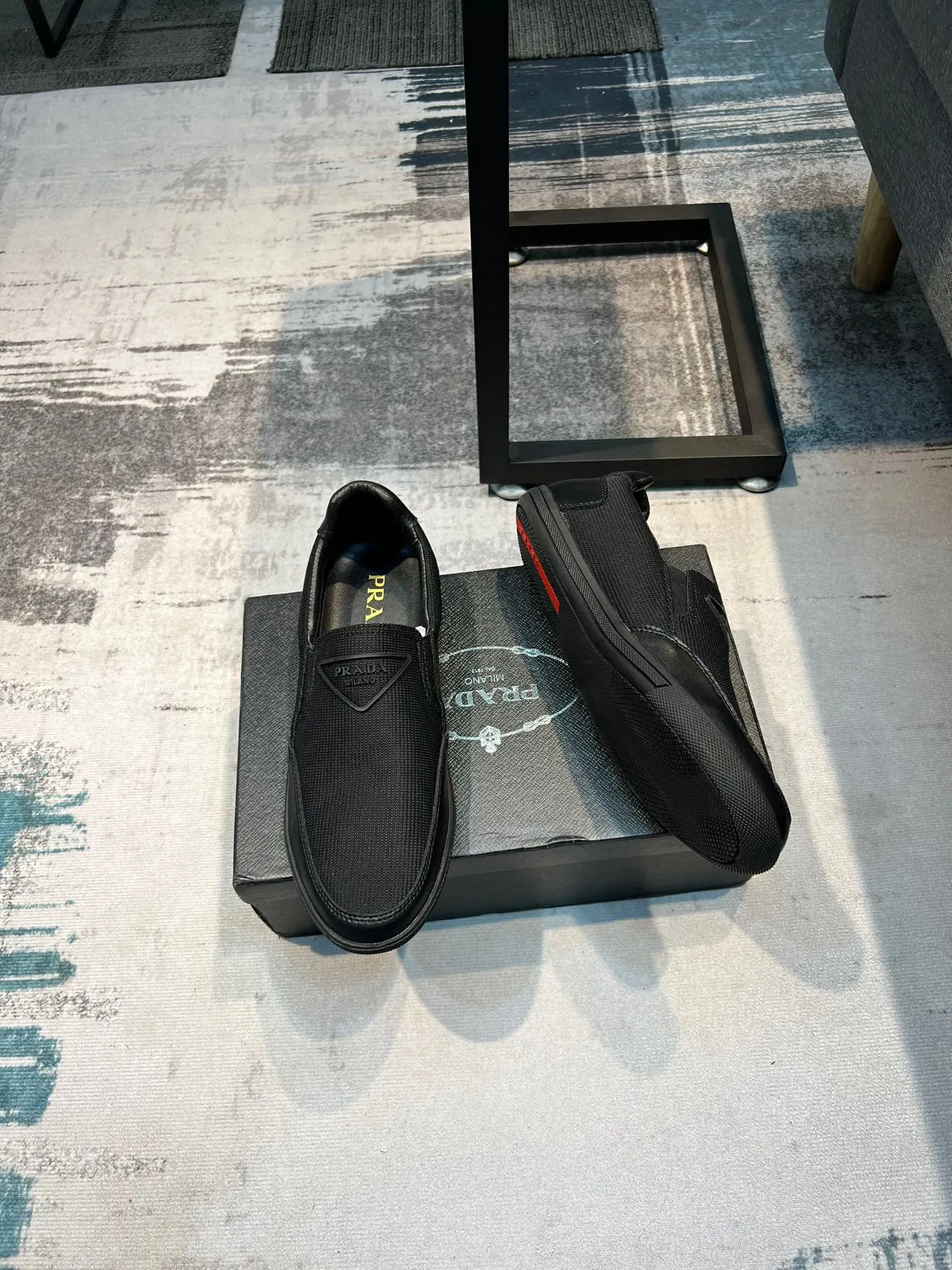Black Slip-On Textile Upper Loafer 4