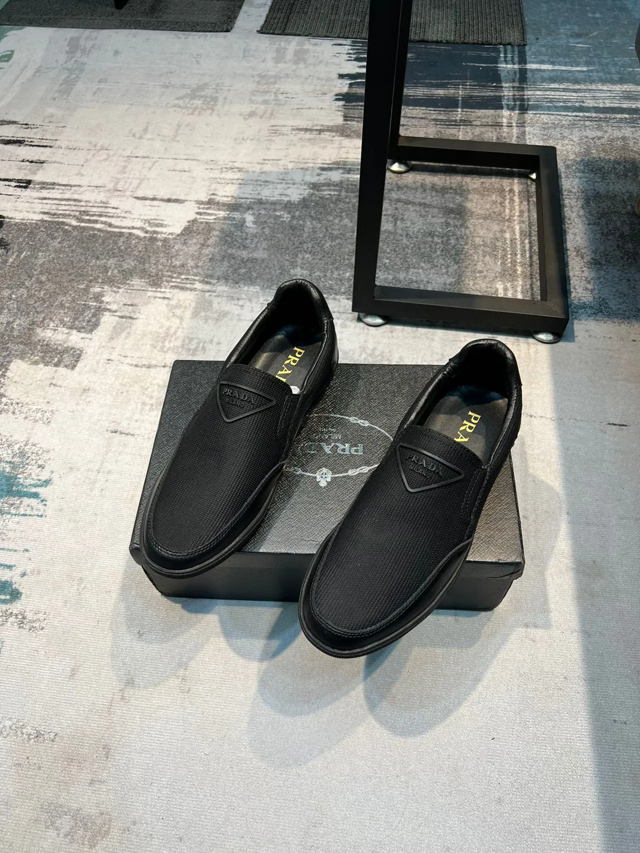 Black Slip-On Textile Upper Loafer 5