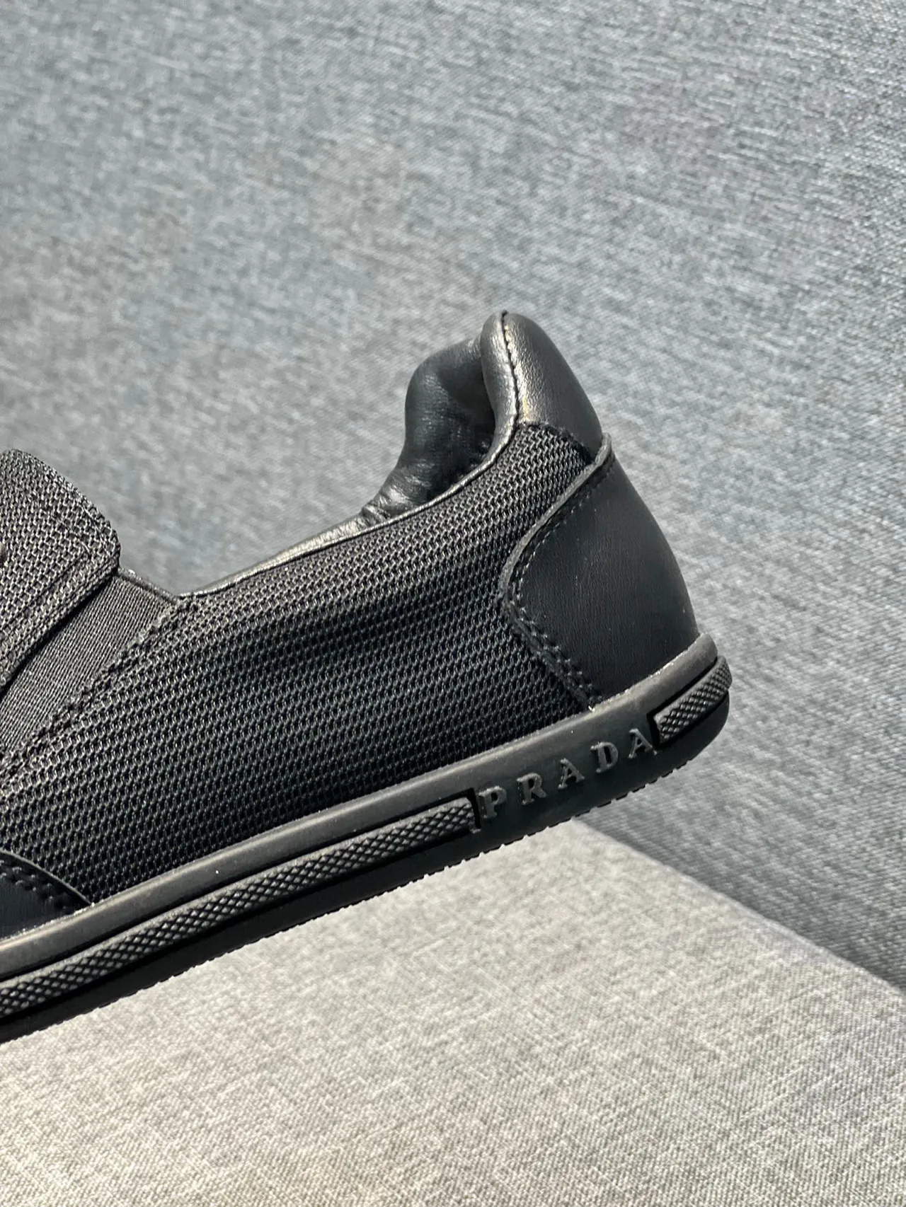Black Slip-On Textile Upper Loafer 8