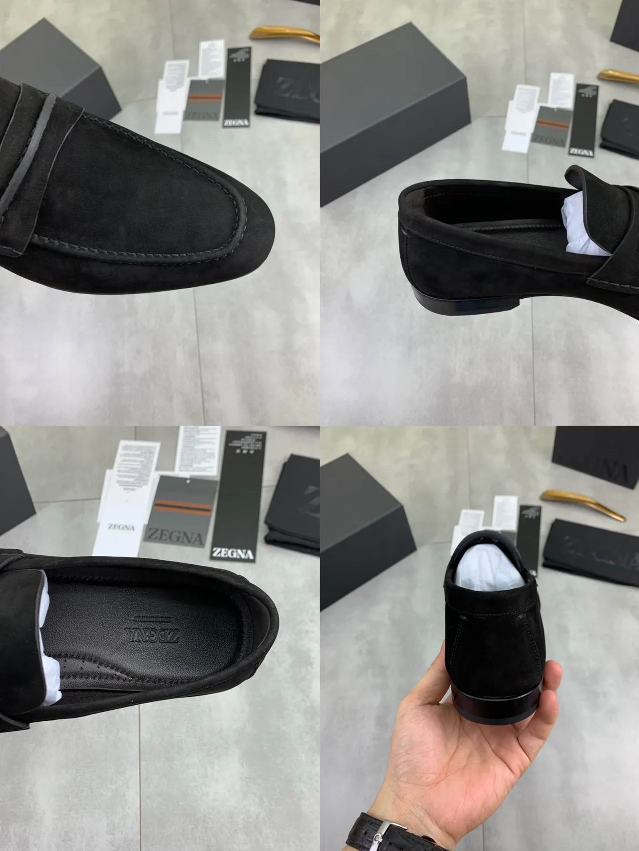 Black Suede Penny Strap Loafer 2