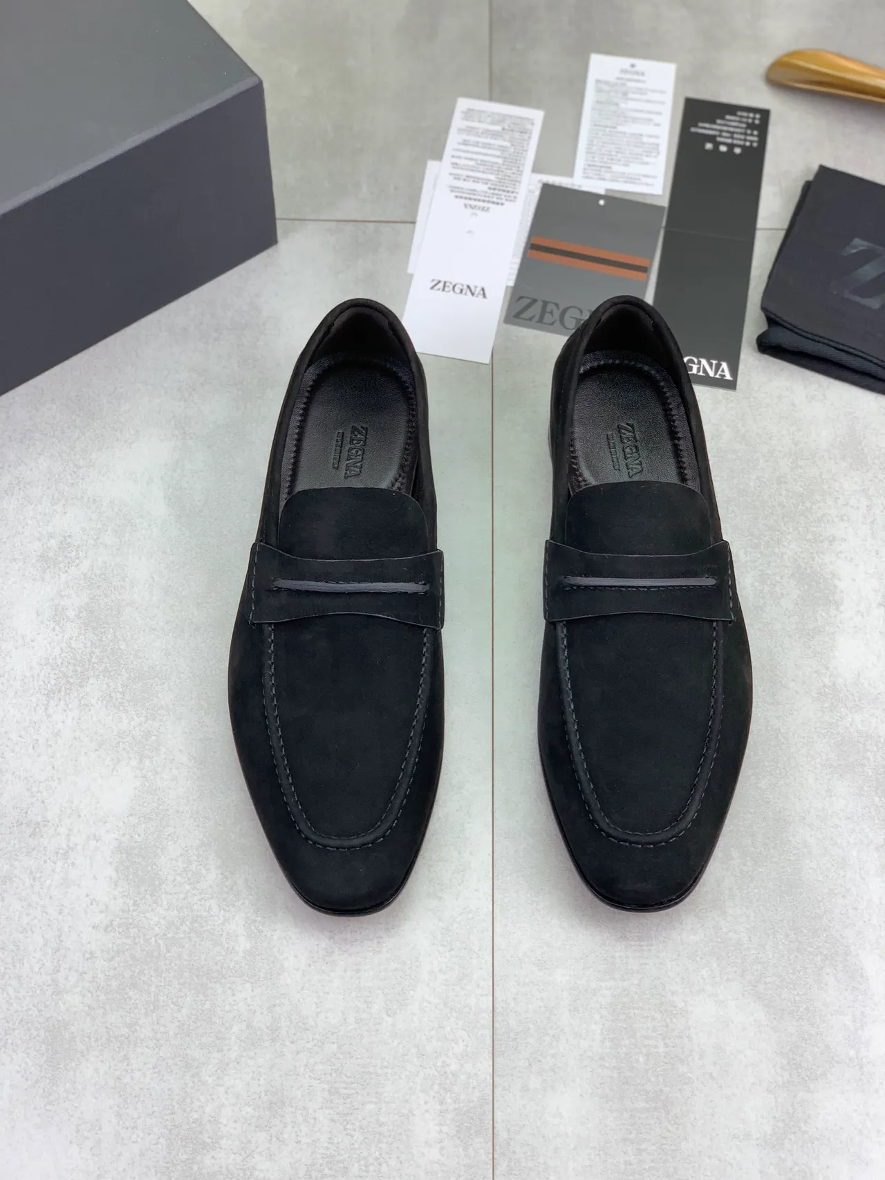 Black Suede Penny Strap Loafer 4