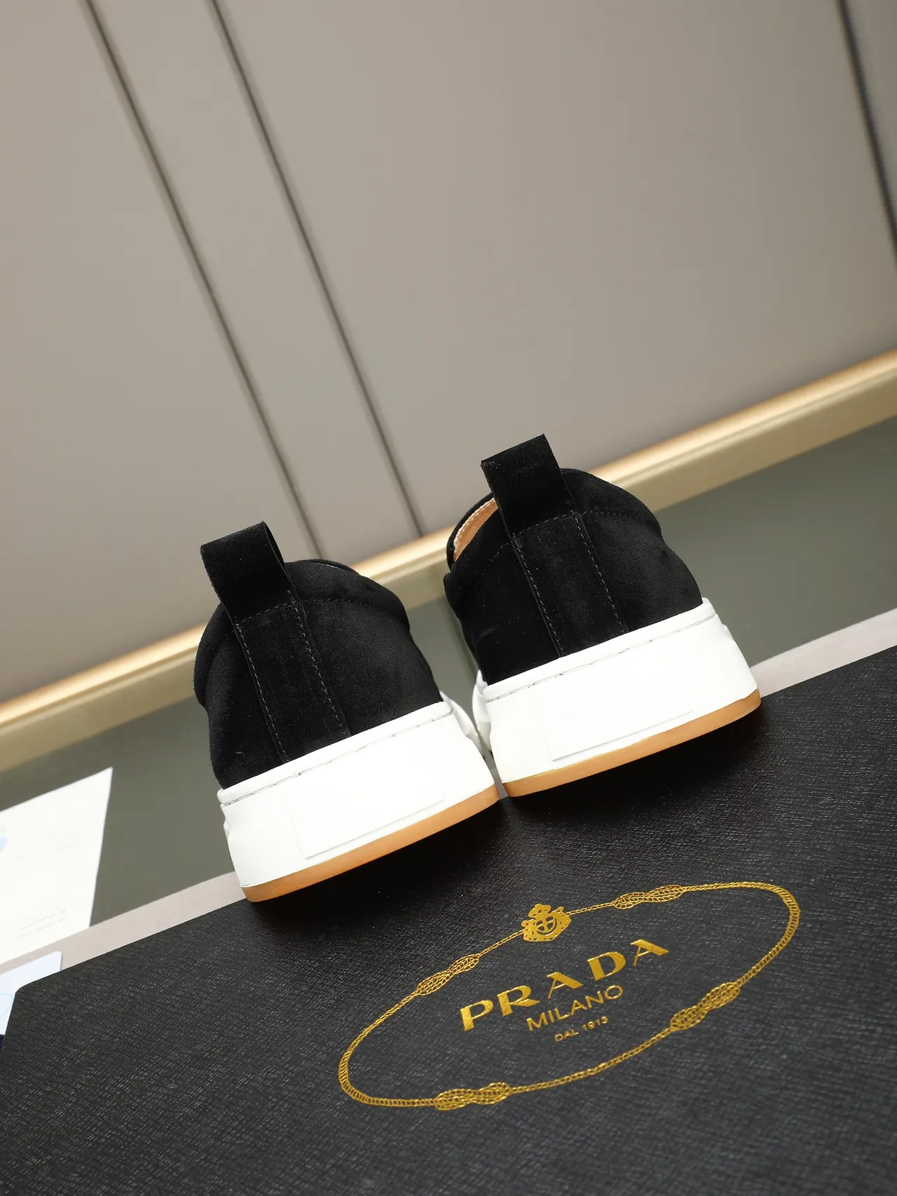 Black Suede Slip-On Platform Loafer 4