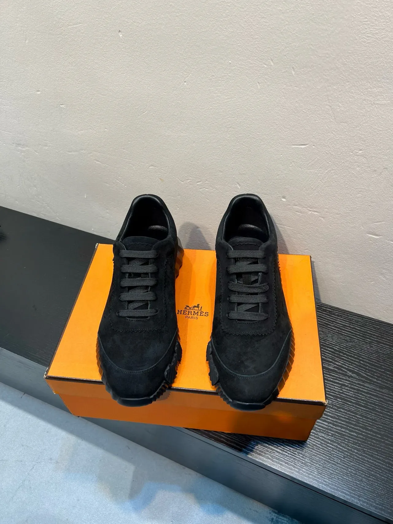Black Suede Upper Scalloped Collar Lifestyle Sneakers 2