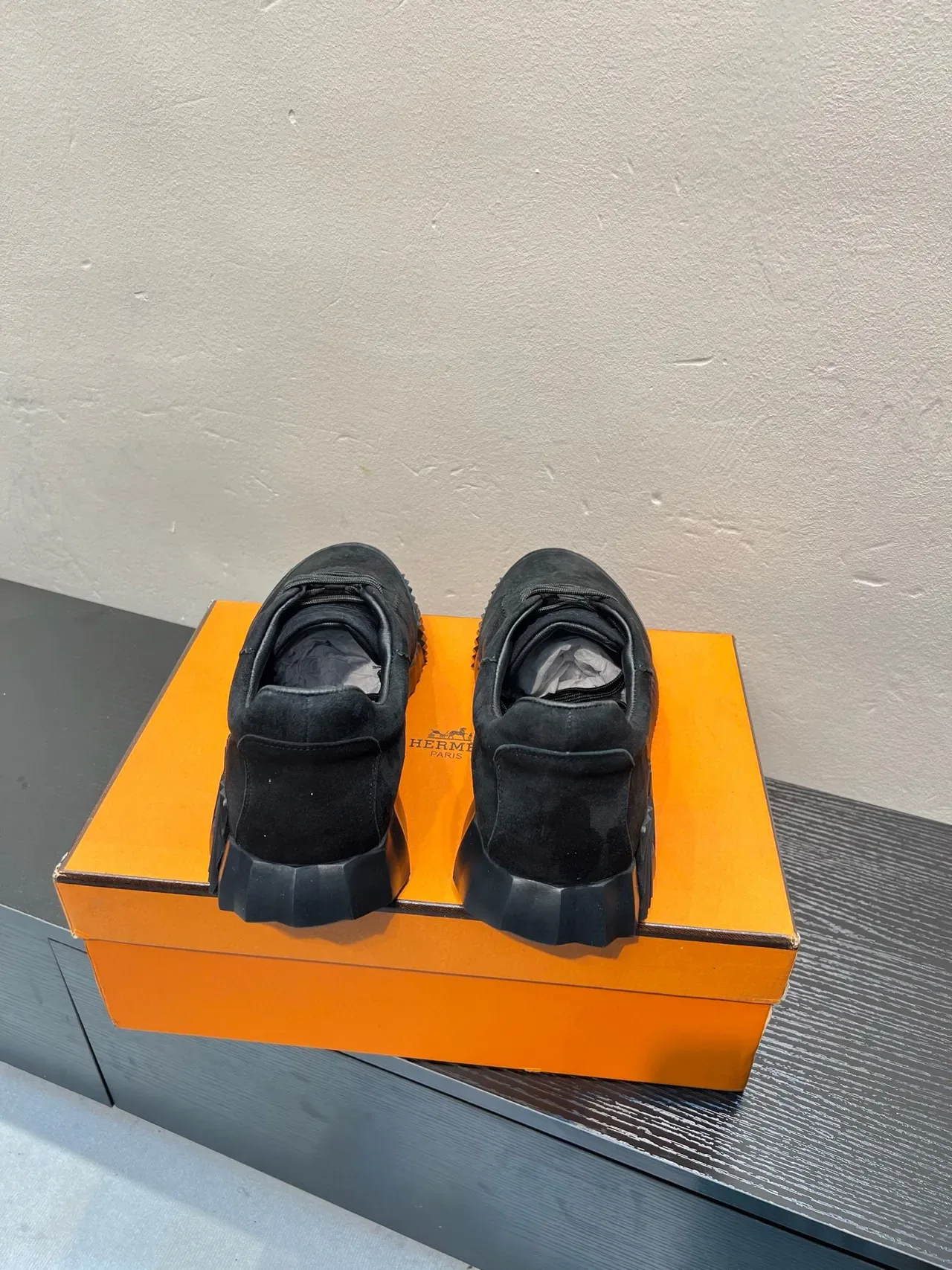 Black Suede Upper Scalloped Collar Lifestyle Sneakers 6