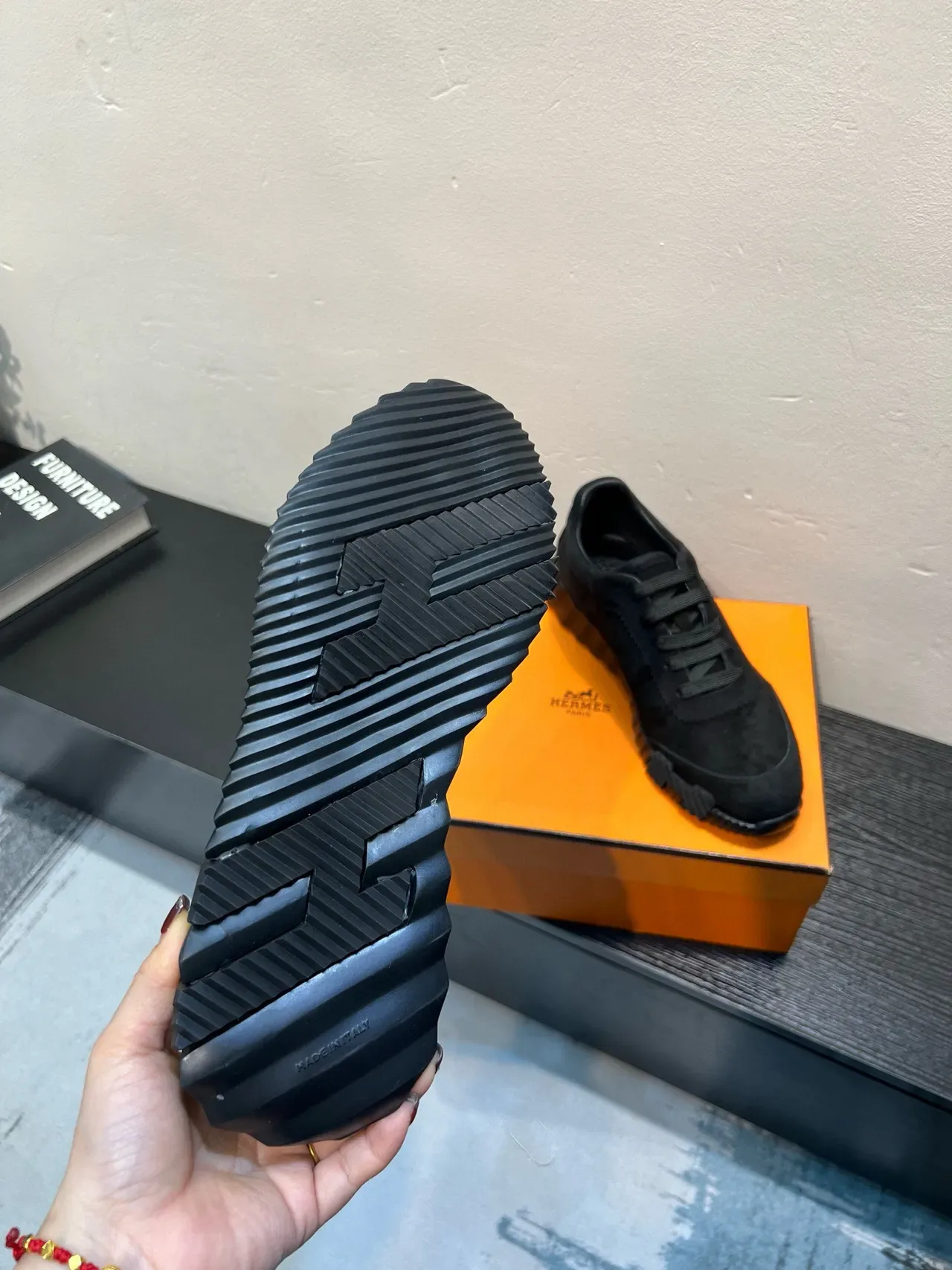 Black Suede Upper Scalloped Collar Lifestyle Sneakers 9