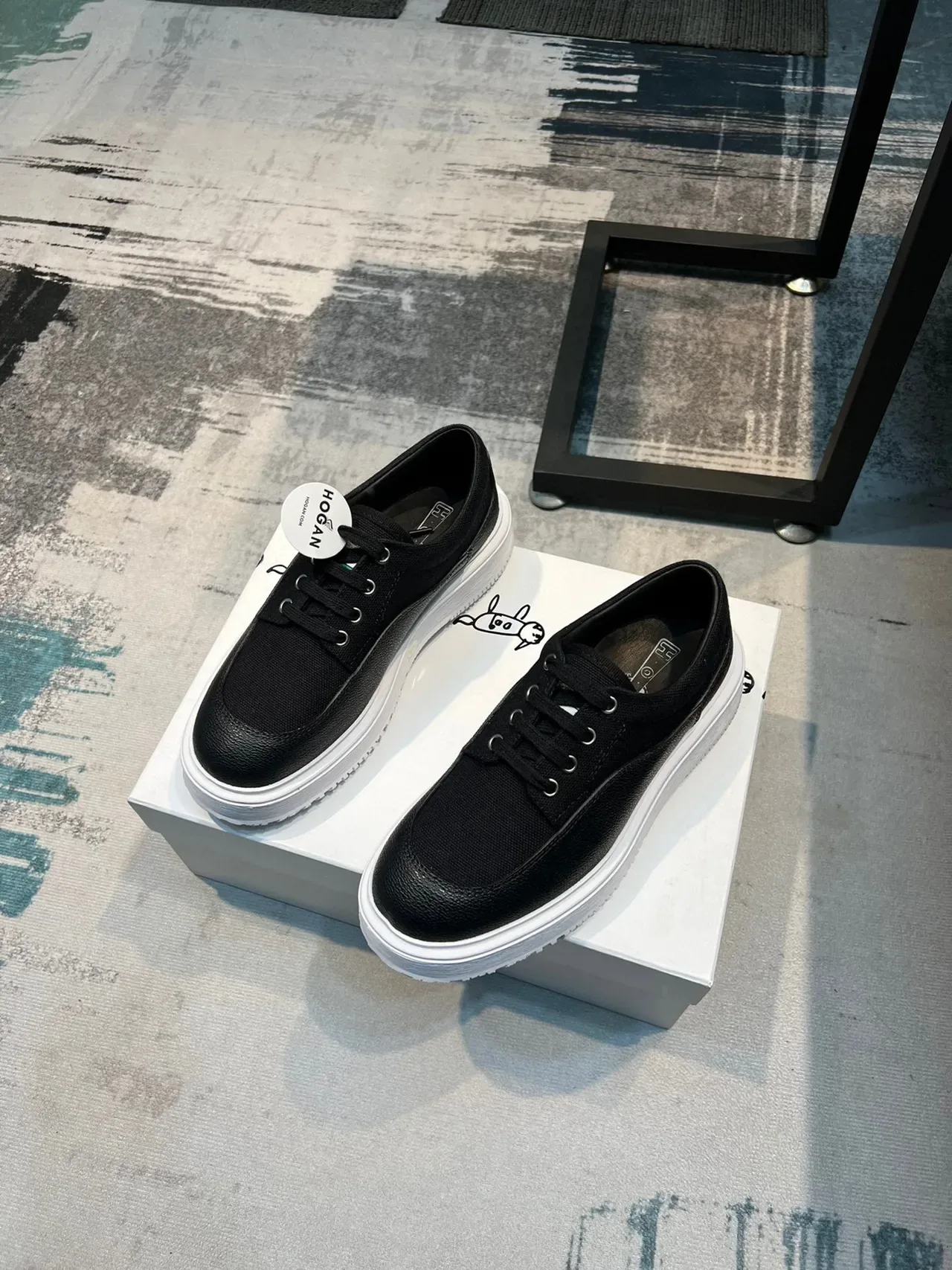 Black Textured Upper White Platform Lifestyle Sneaker 6
