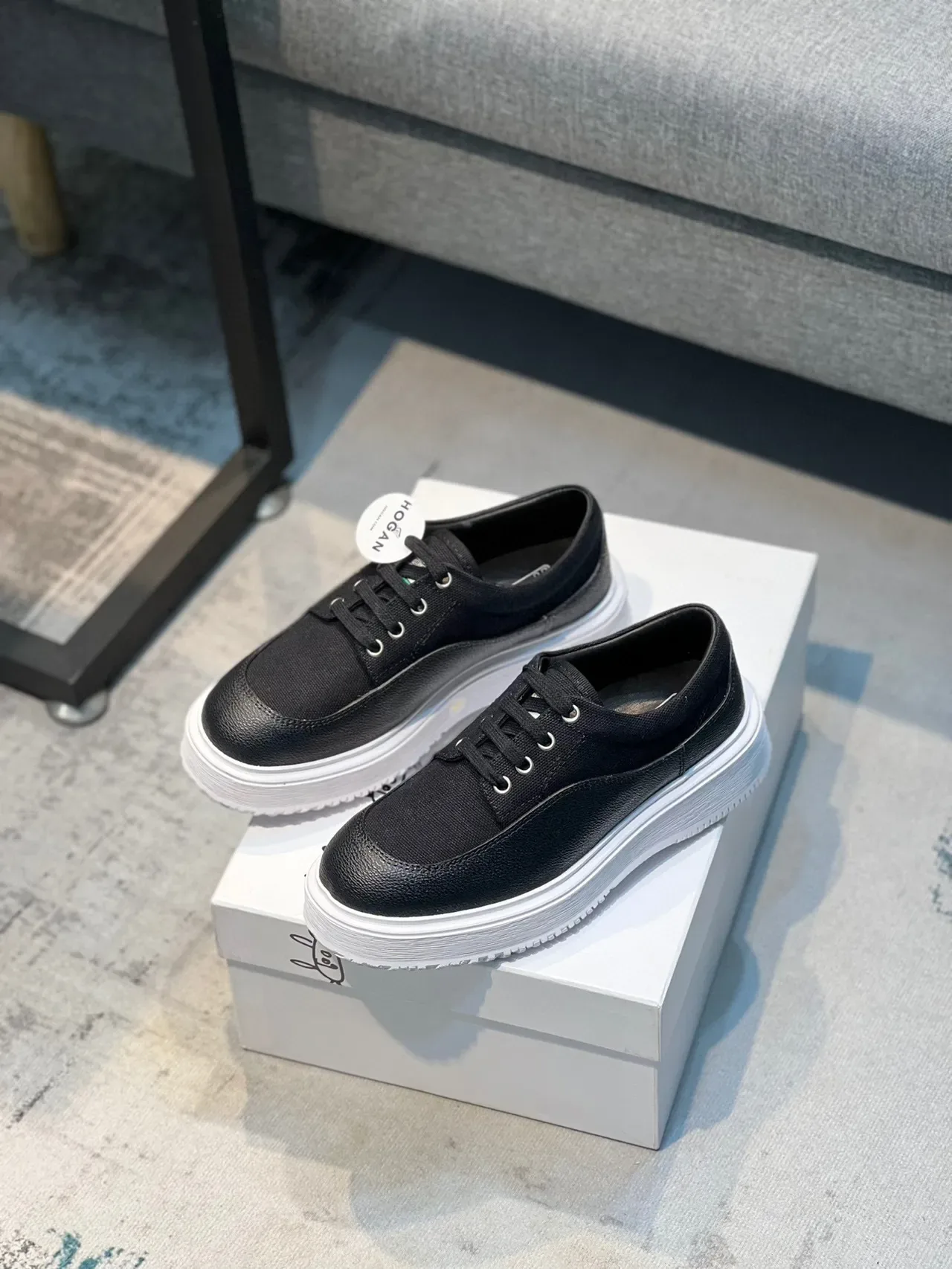 Black Textured Upper White Platform Lifestyle Sneaker 8
