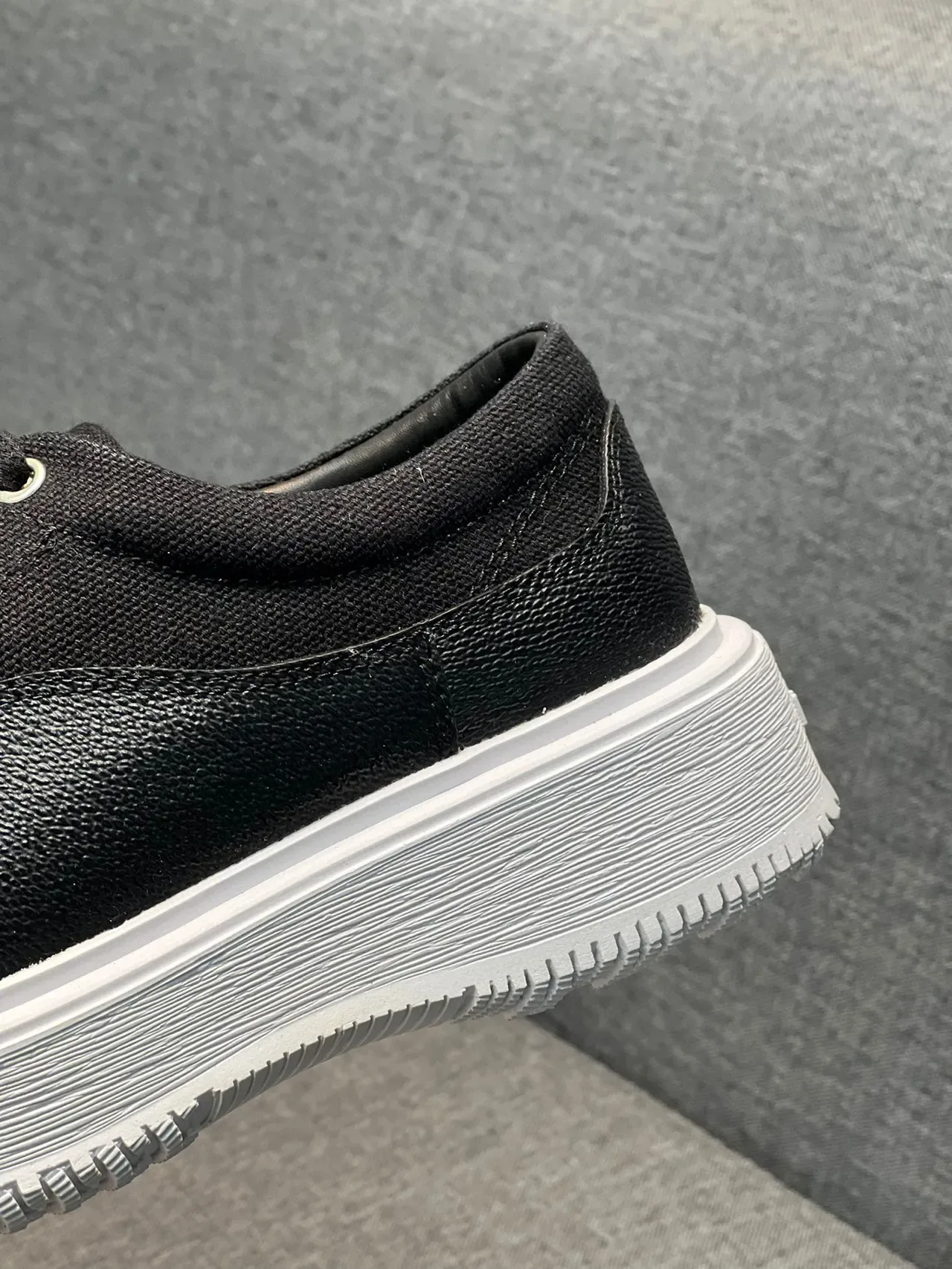 Black Textured Upper White Platform Lifestyle Sneaker 9
