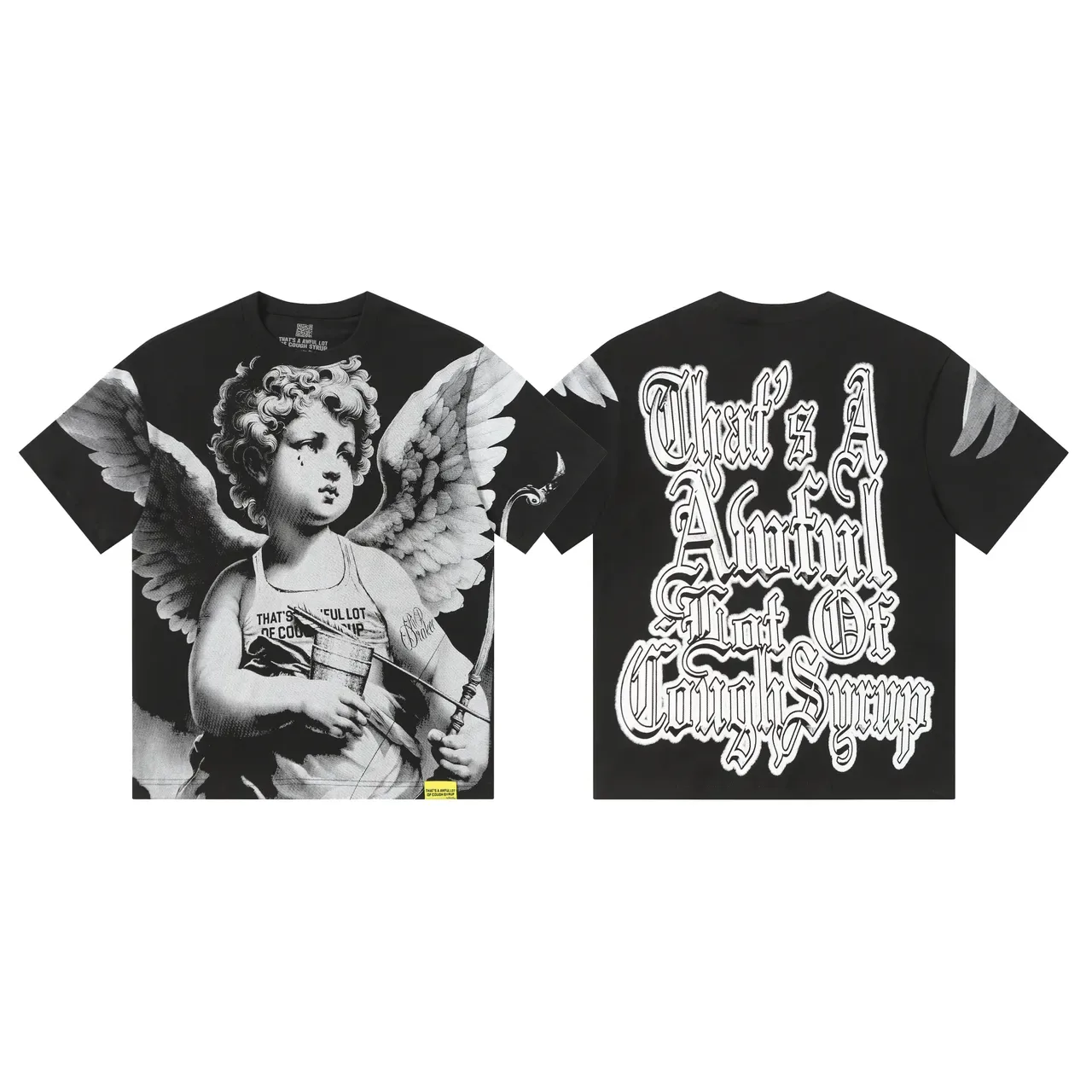 Black White Graphic-Print Oversized Fit T-Shirt 5