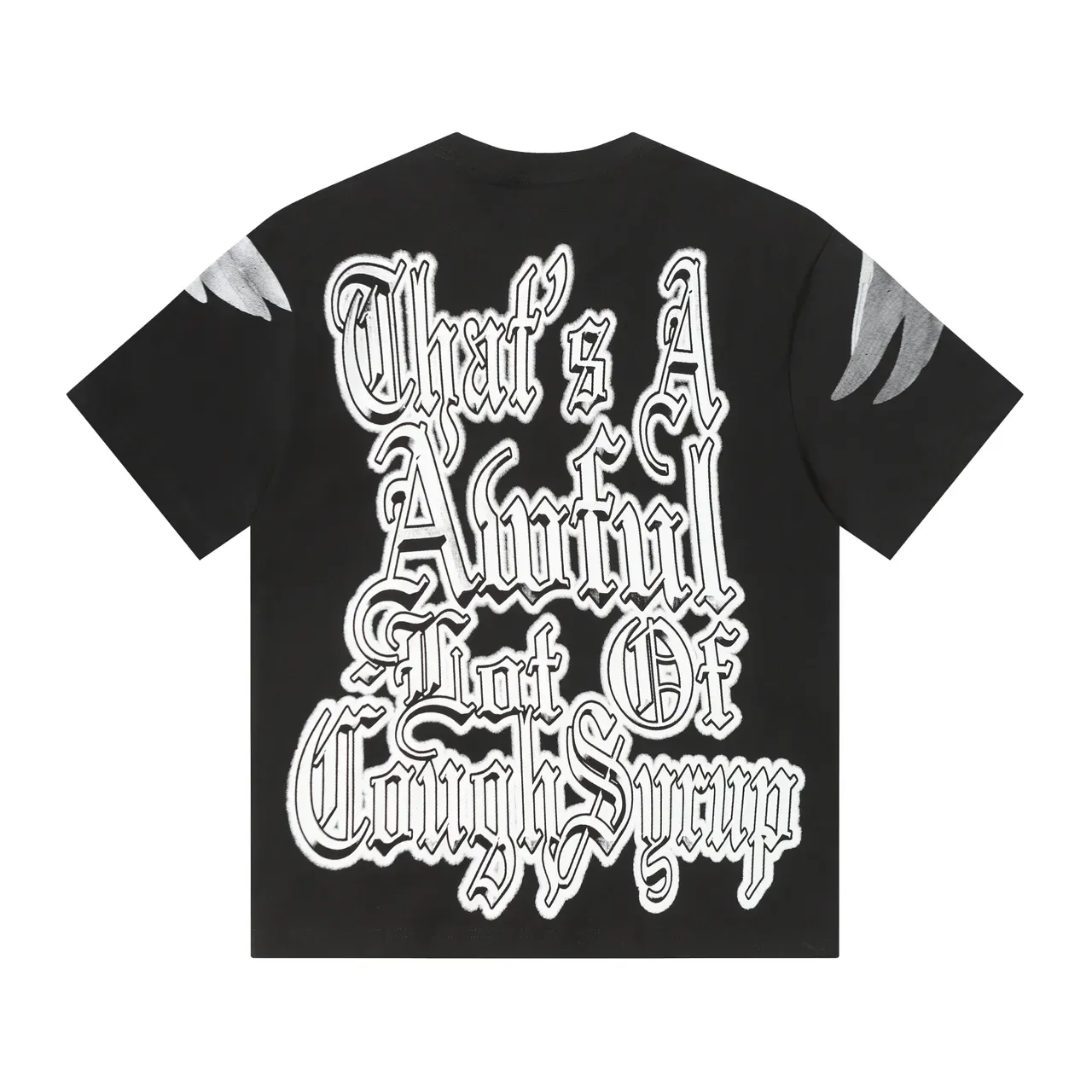 Black White Graphic-Print Oversized Fit T-Shirt 7