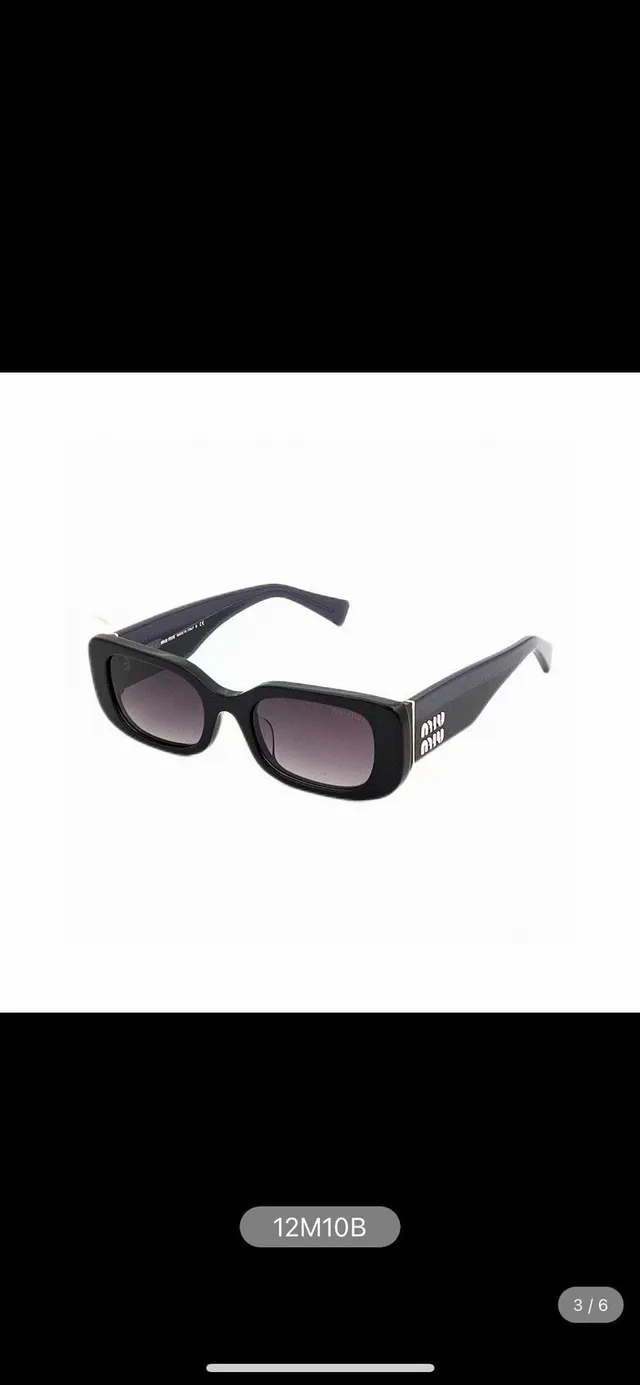 Black White Rectangular Narrow-Frame Dark Tinted Lenses Sunglasses 5