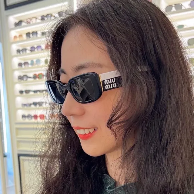 Black White Rectangular Narrow-Frame Dark Tinted Lenses Sunglasses 9