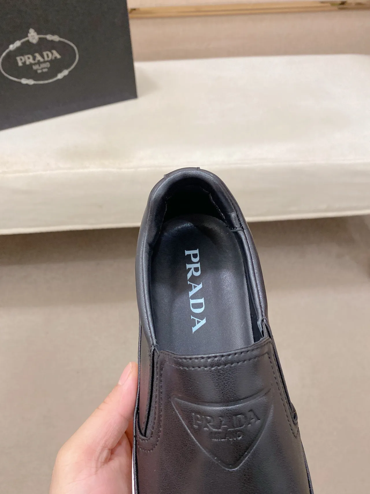 Black White Slip-On Platform Sole Loafer 6