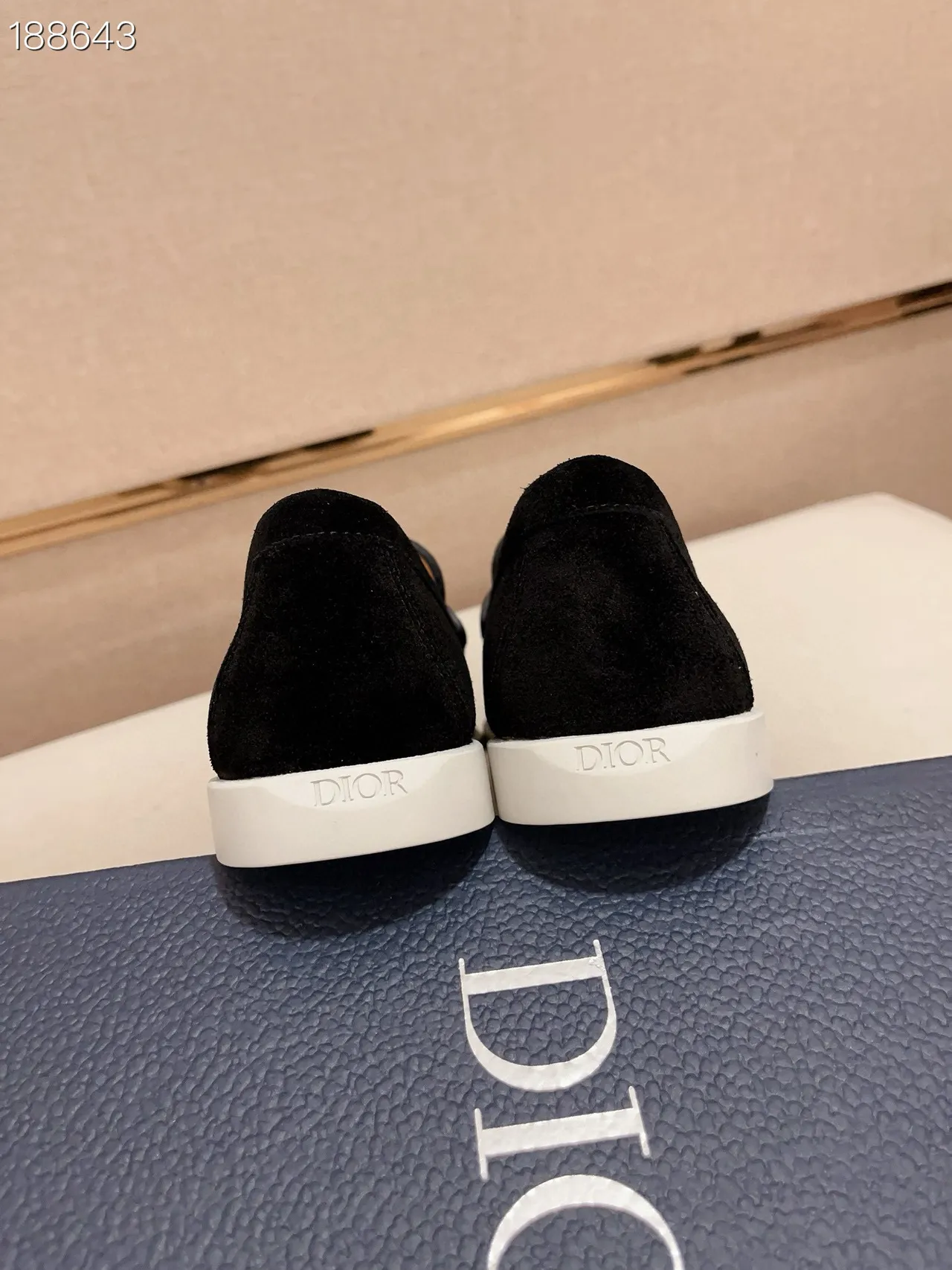 Black White Suede Upper Rubber Sole Loafer 2