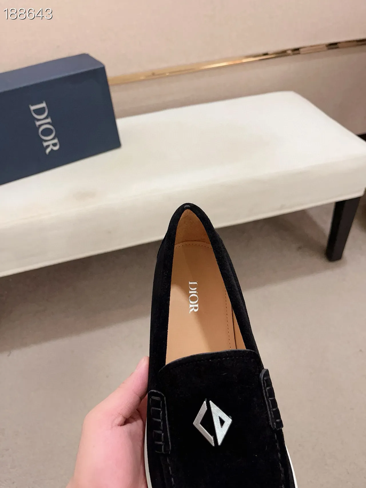 Black White Suede Upper Rubber Sole Loafer 5